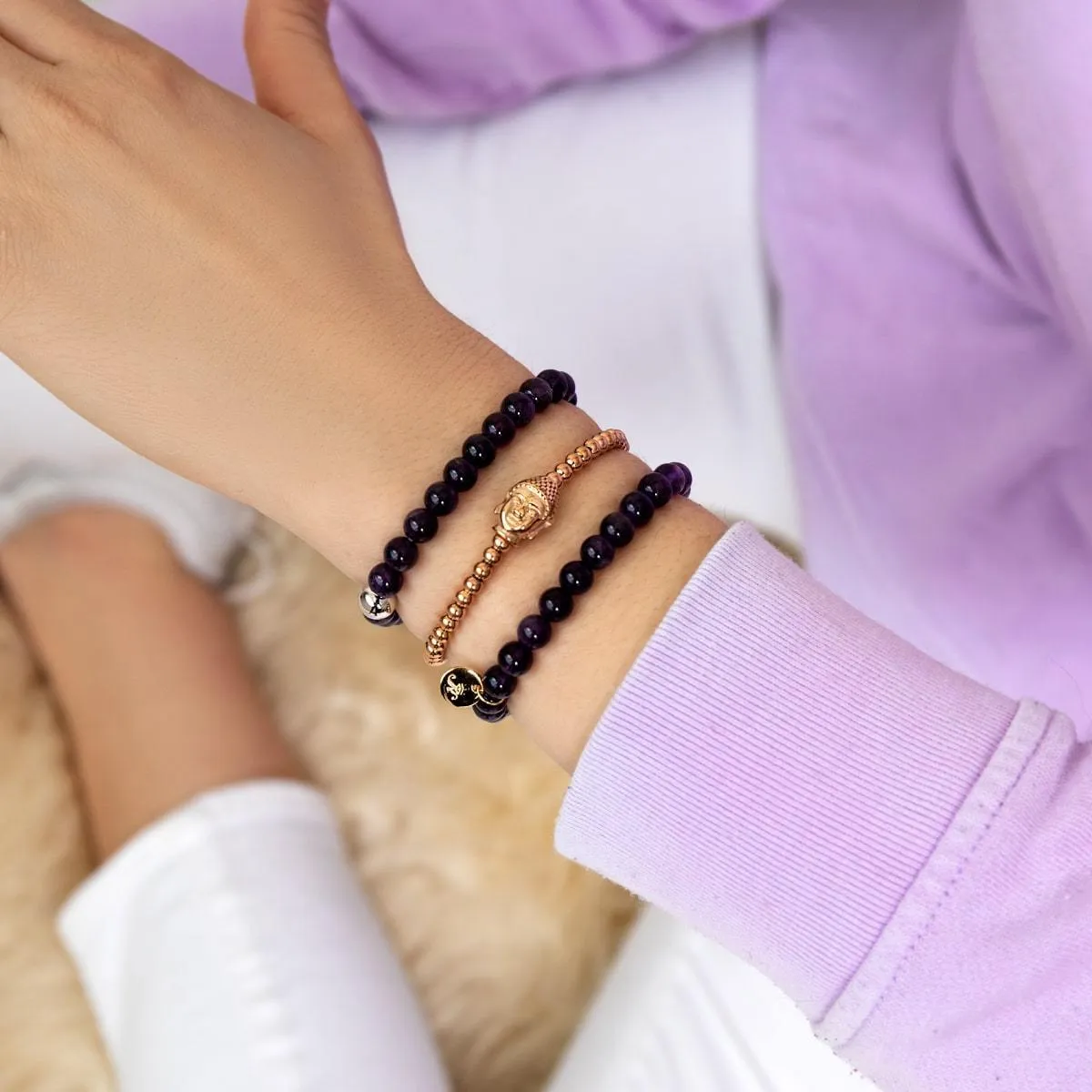 Dharma | 18k Rose Gold | Buddha Charm Bracelet