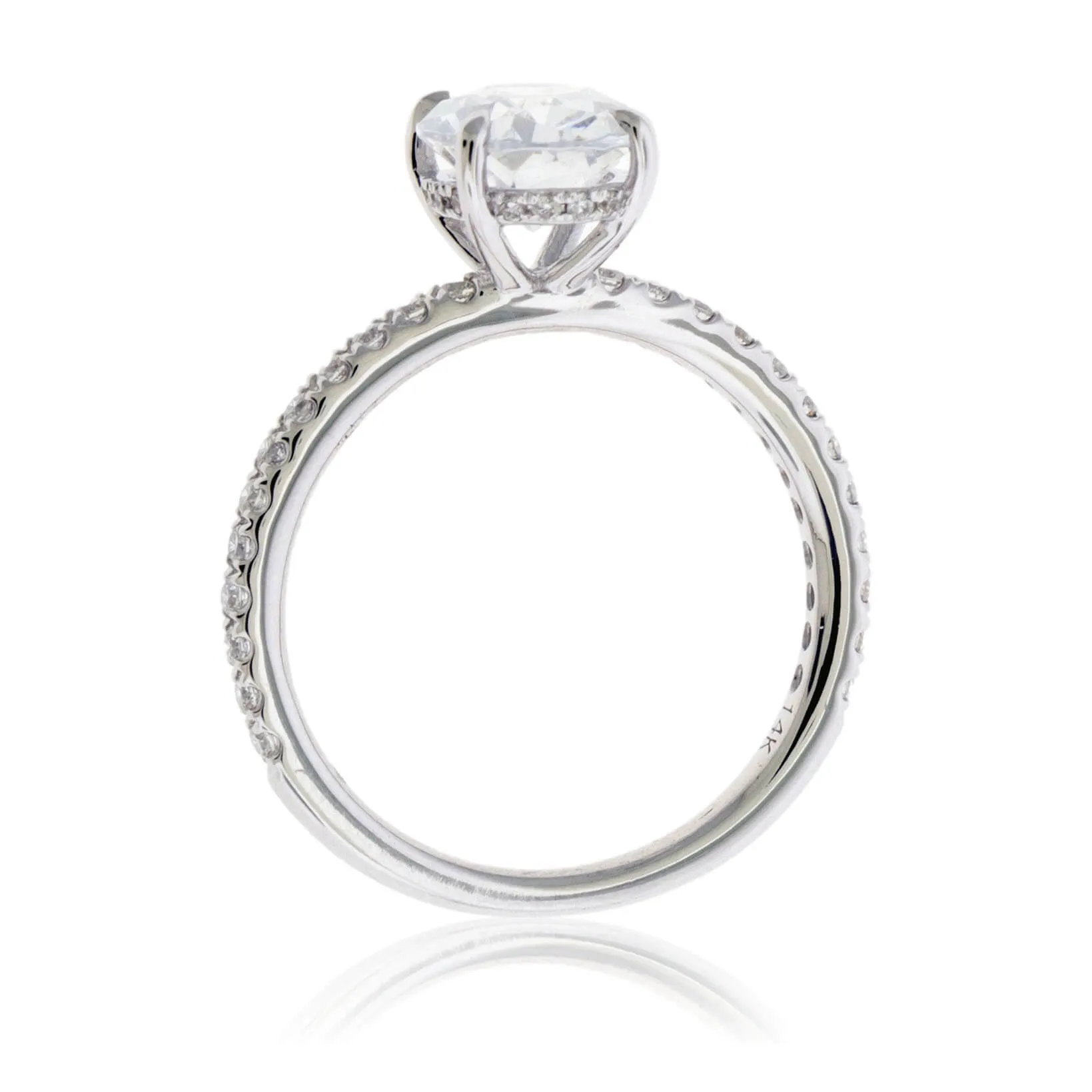 Diamond & CZ Center Stone Engagement Ring