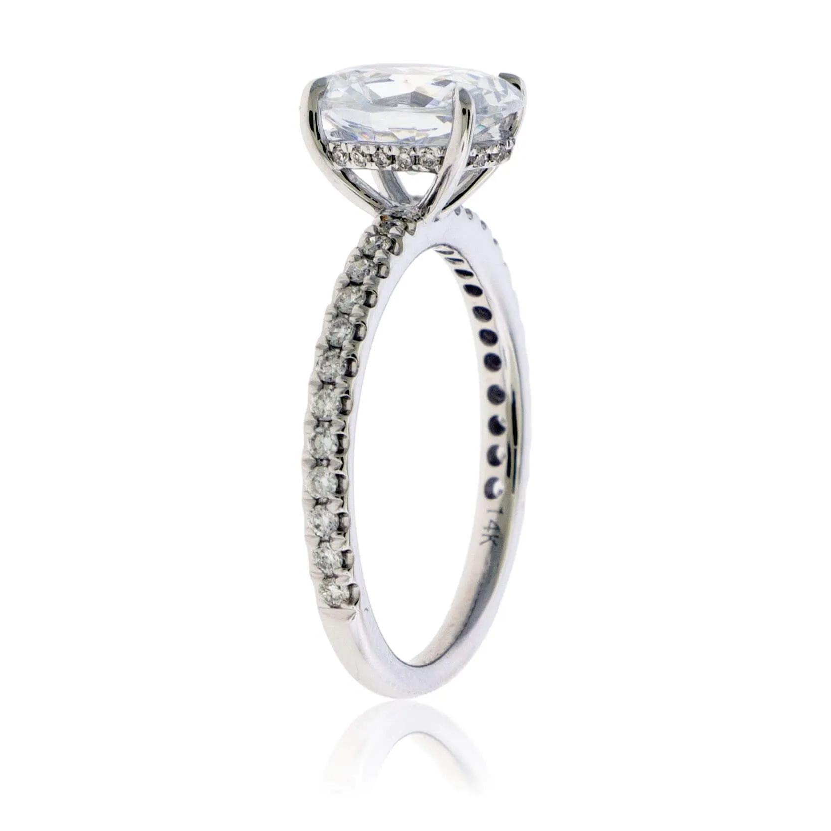 Diamond & CZ Center Stone Engagement Ring
