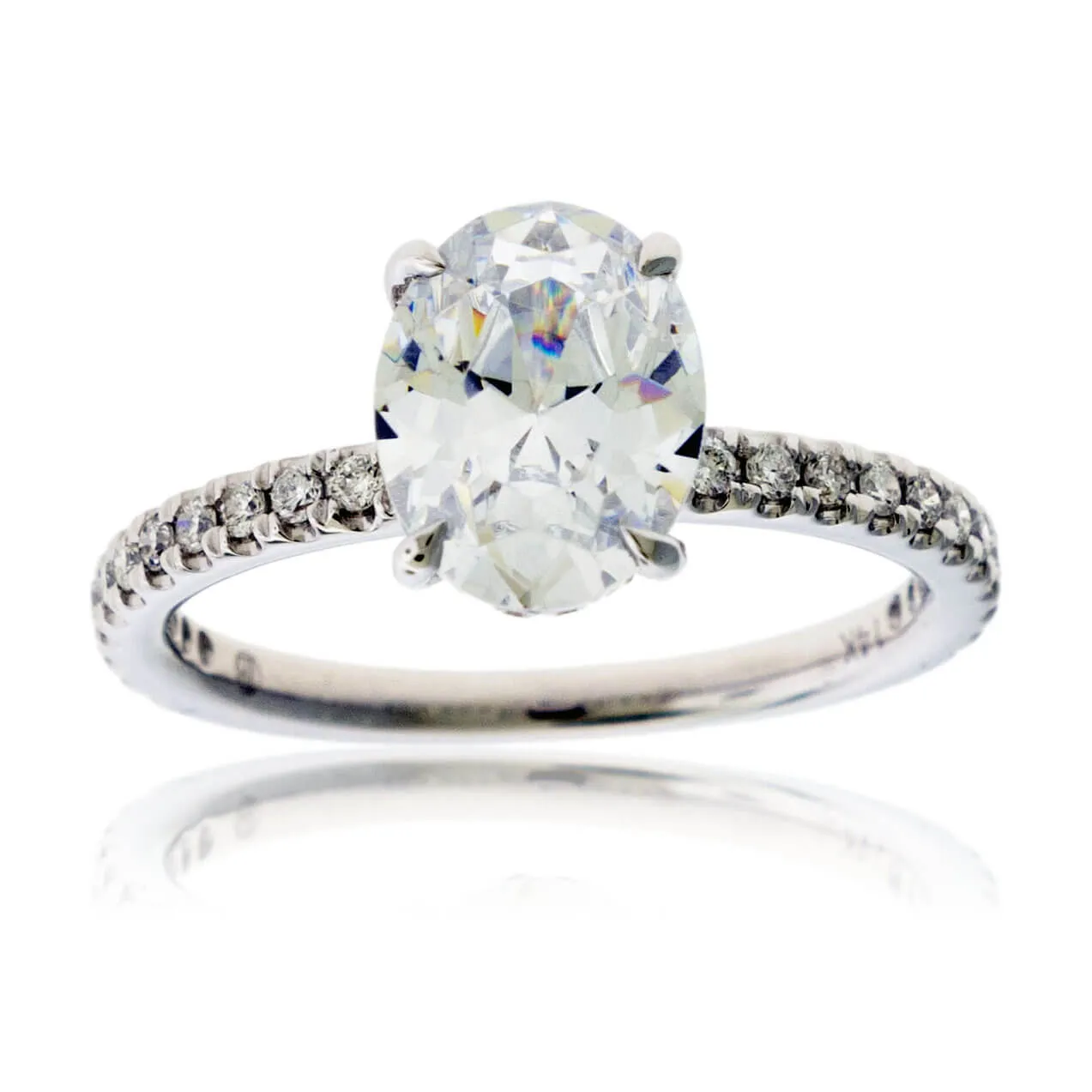 Diamond & CZ Center Stone Engagement Ring