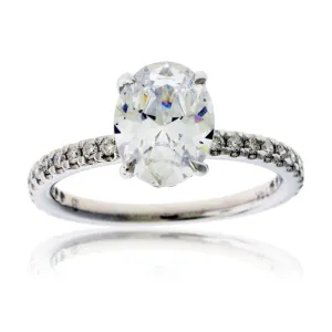 Diamond & CZ Center Stone Engagement Ring