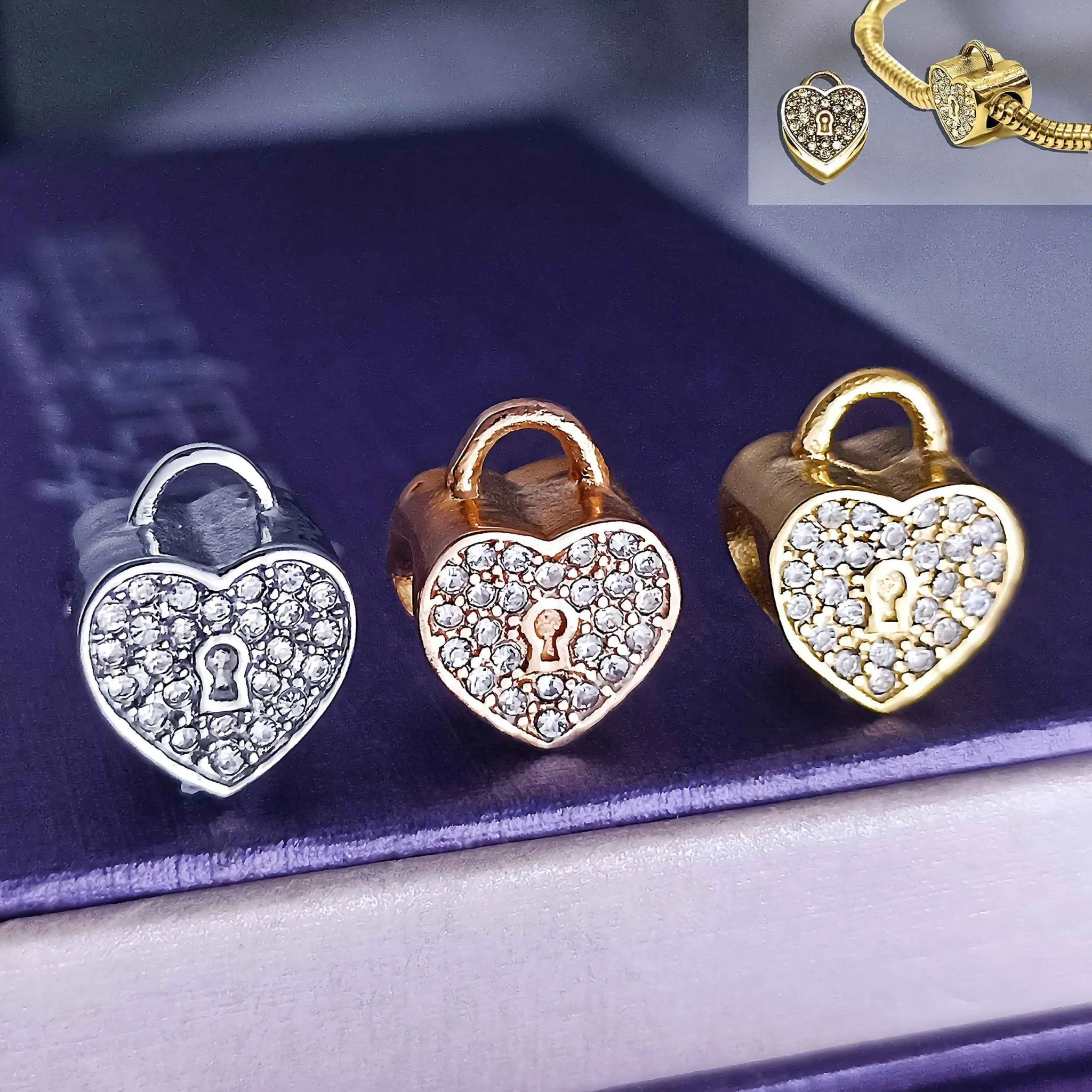Diamond Heart Charm for Moments Bracelet