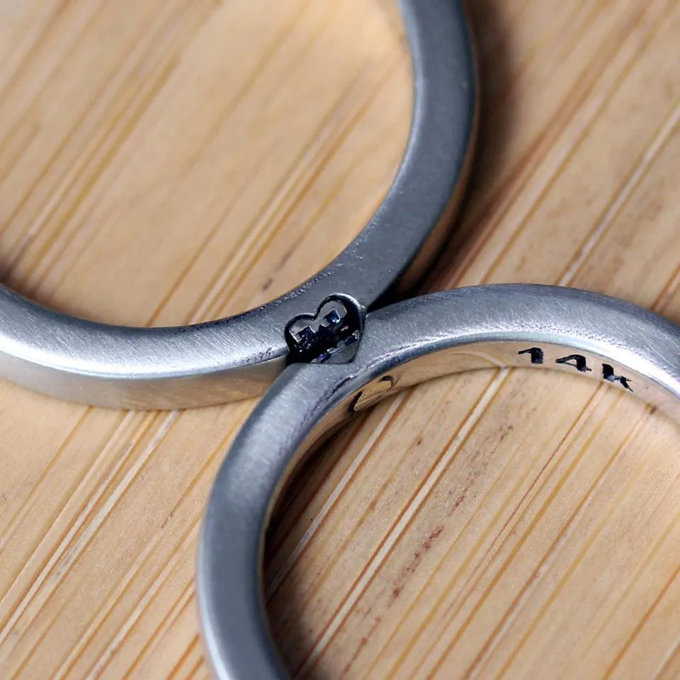 Diamonds heart engagement ring set