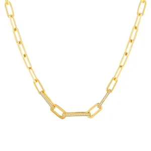 Dimensional Pavé Link Necklace