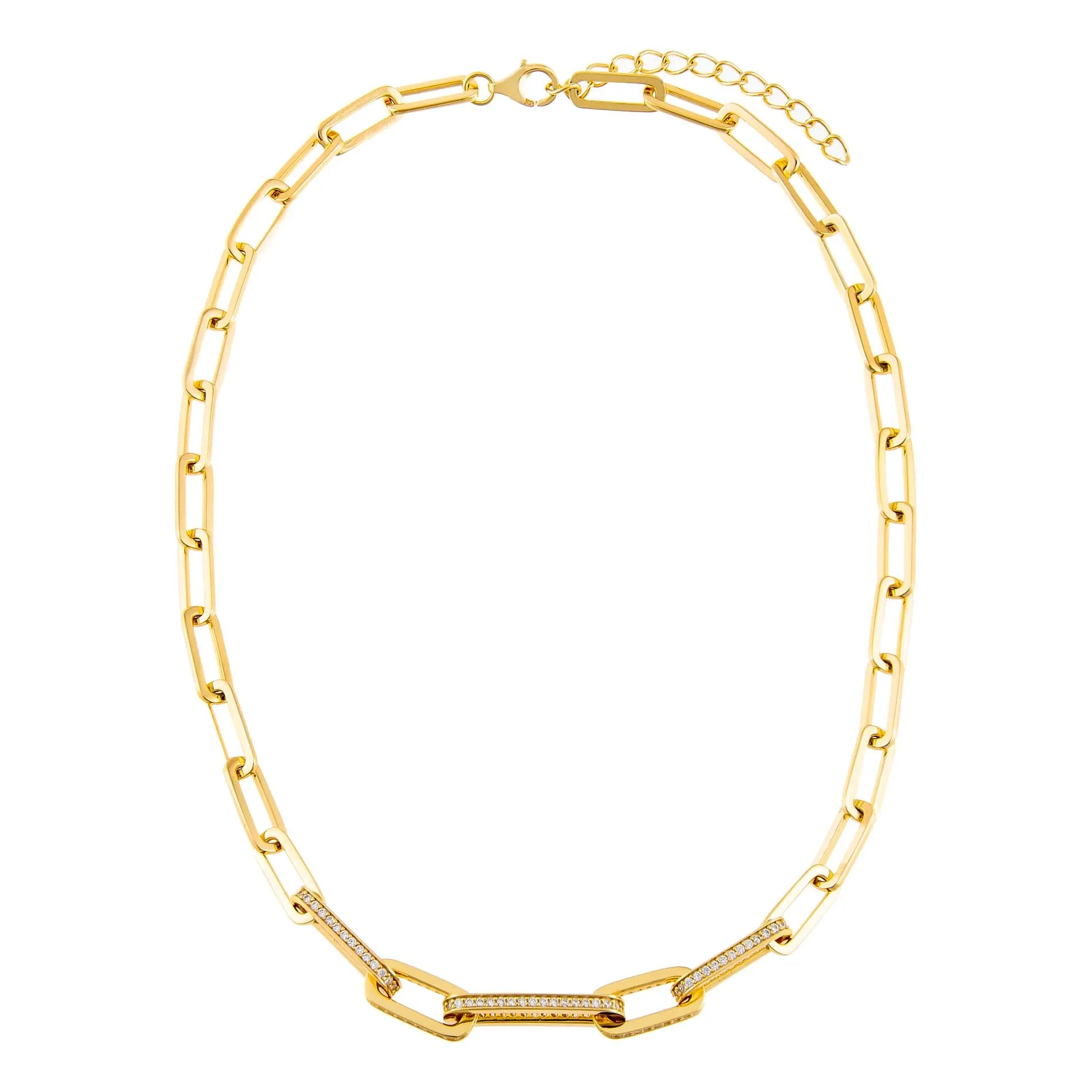 Dimensional Pavé Link Necklace