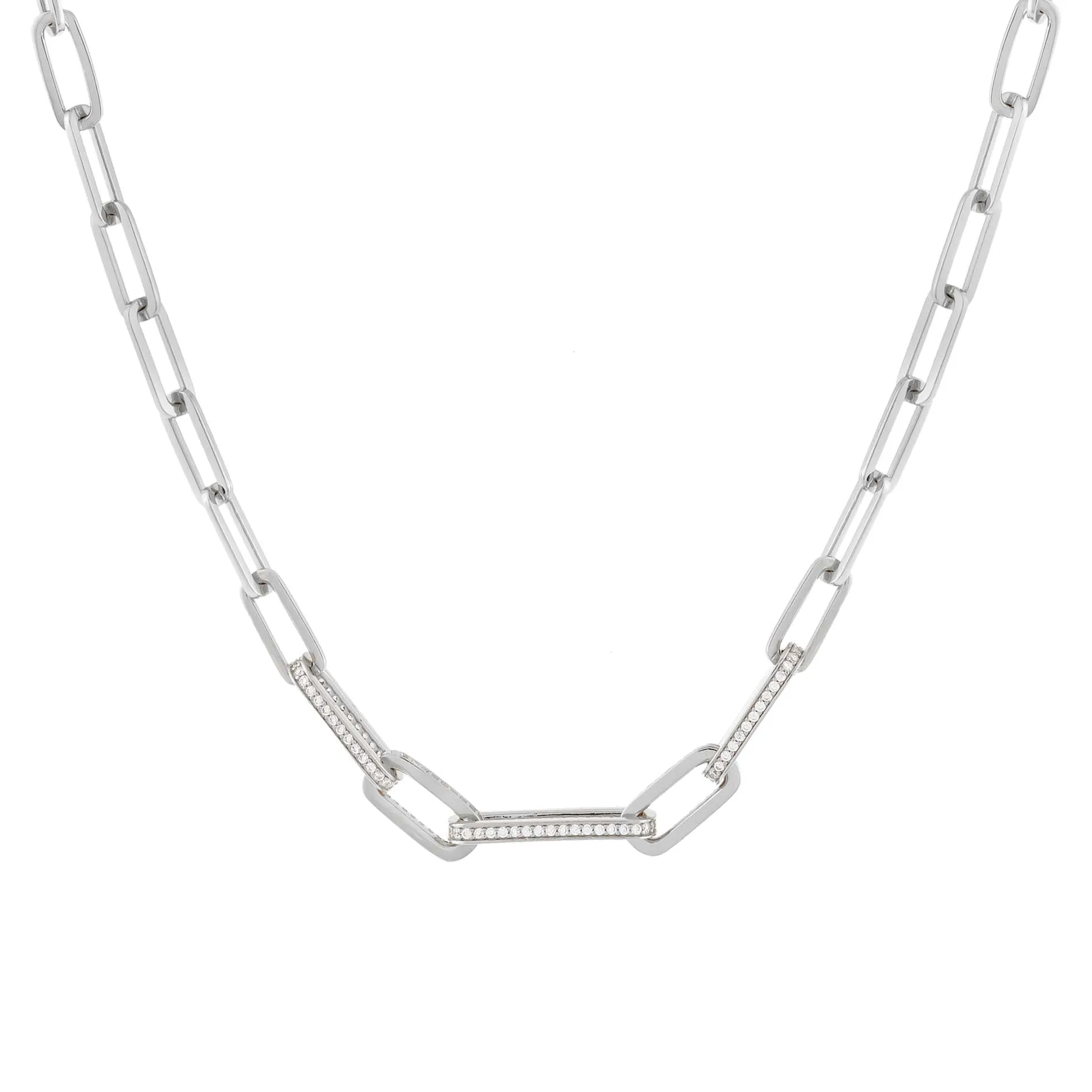 Dimensional Pavé Link Necklace