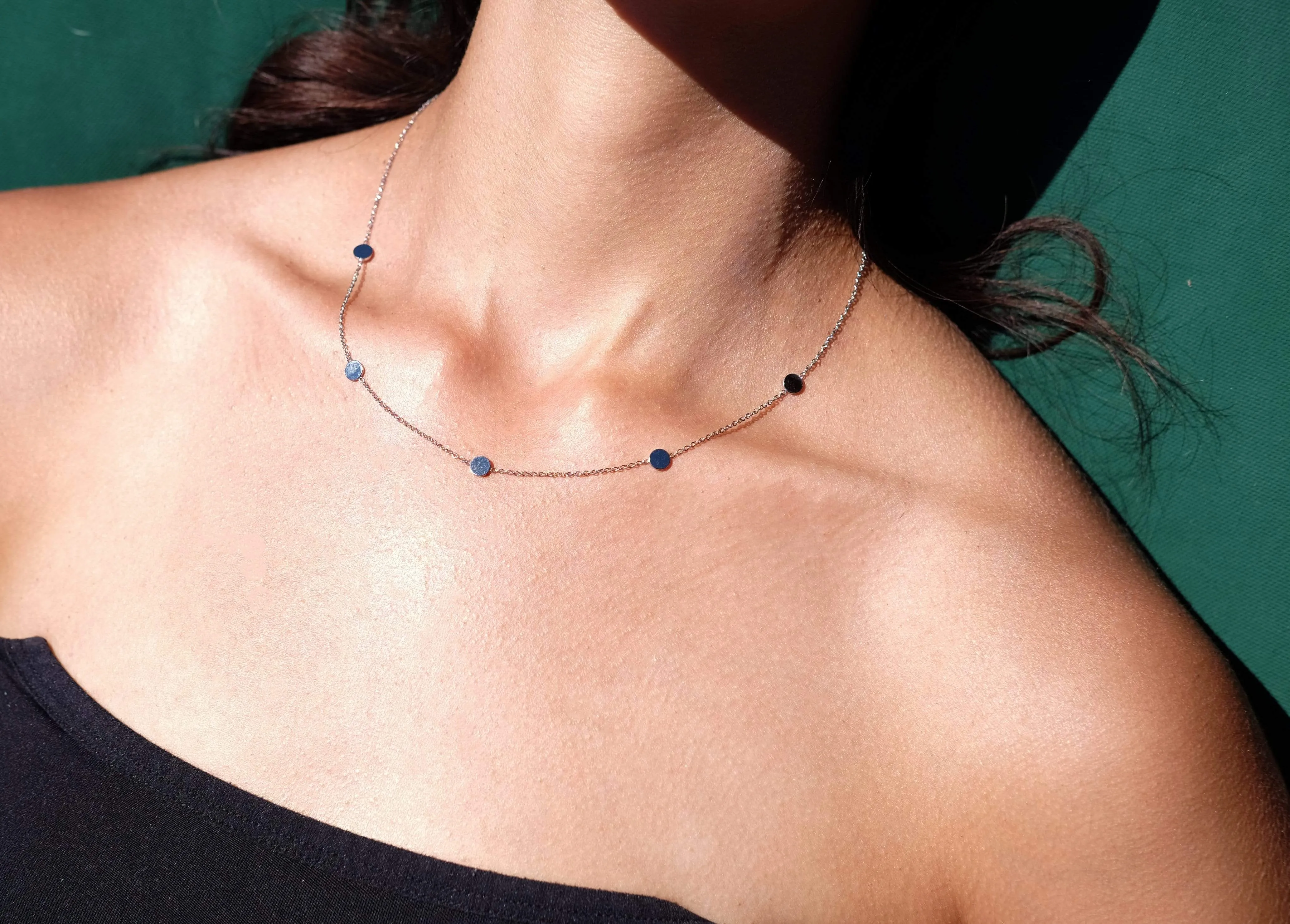 Disco Disc Choker Necklace