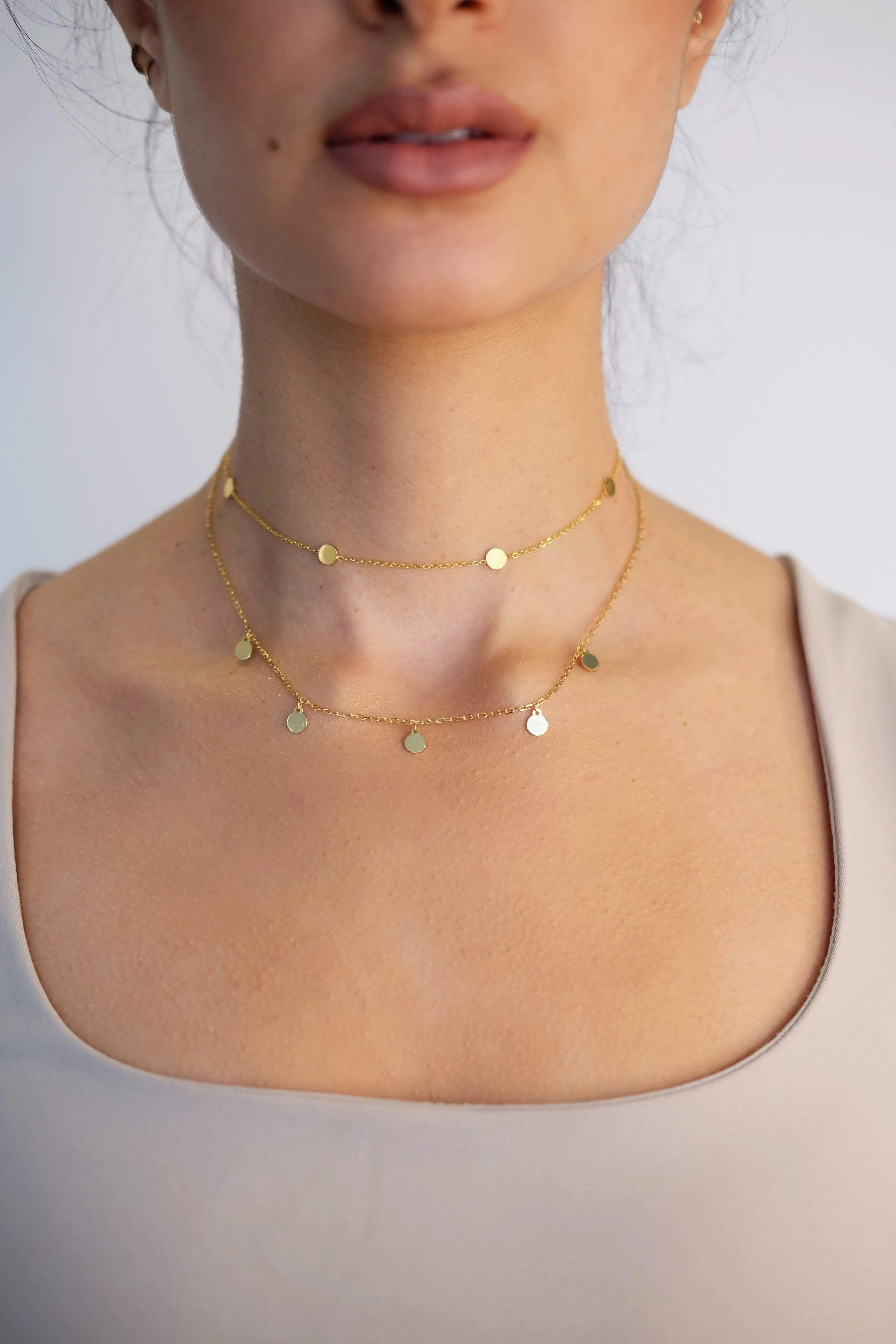 Disco Disc Choker Necklace