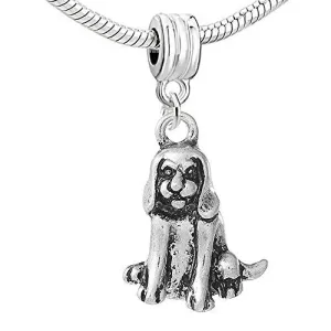 Dog Dangle Charm Pendant for European Snake Chain Bracelet