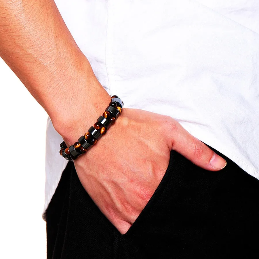 Double Hematite Tiger's Eye Bracelets