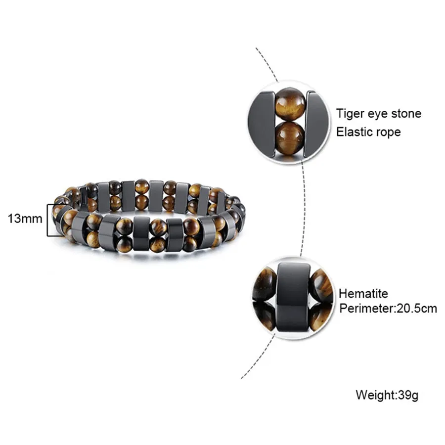 Double Hematite Tiger's Eye Bracelets