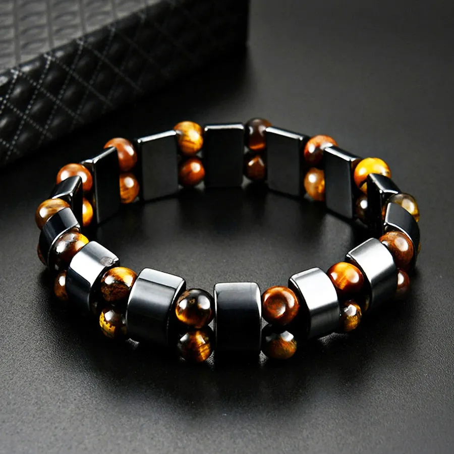 Double Hematite Tiger's Eye Bracelets