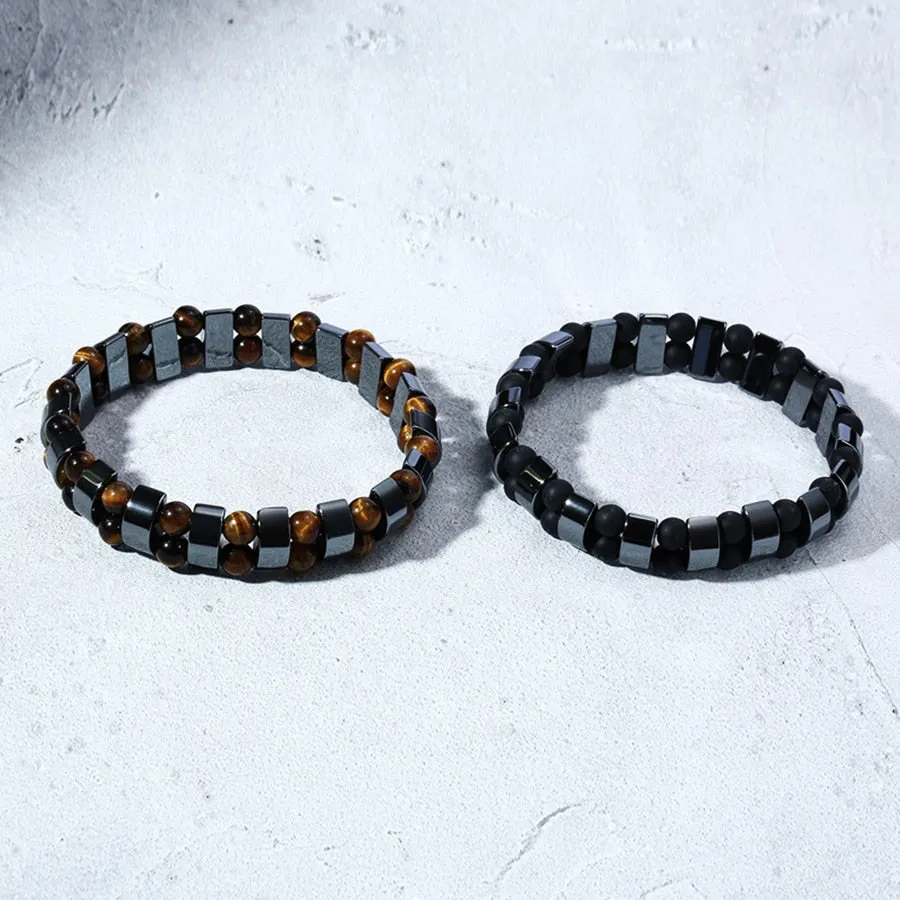 Double Hematite Tiger's Eye Bracelets