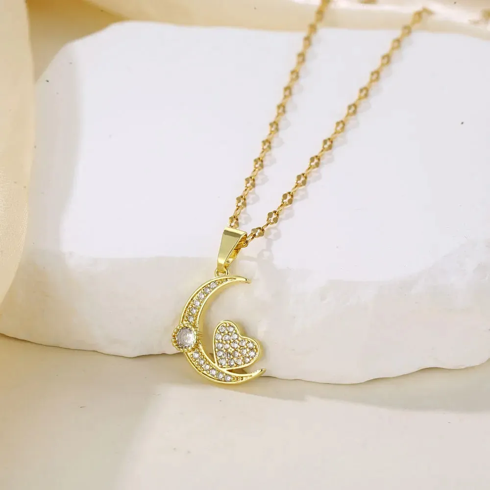 Double-layer Rotatable Sunflower Necklaces Chain Choker