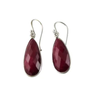 Dyed Ruby Teardrop Earrings
