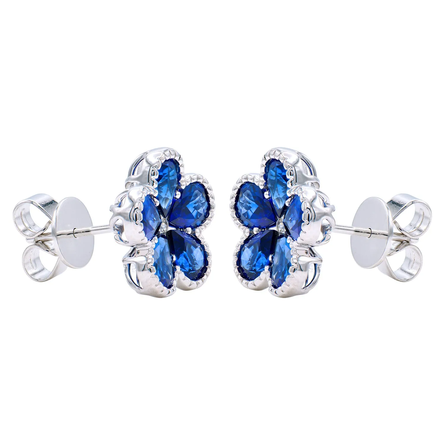 Earrings 18KW/2.6G 10SAPP-3.68CT 2RD-0.07CT
