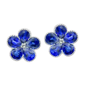 Earrings 18KW/2.6G 10SAPP-3.68CT 2RD-0.07CT