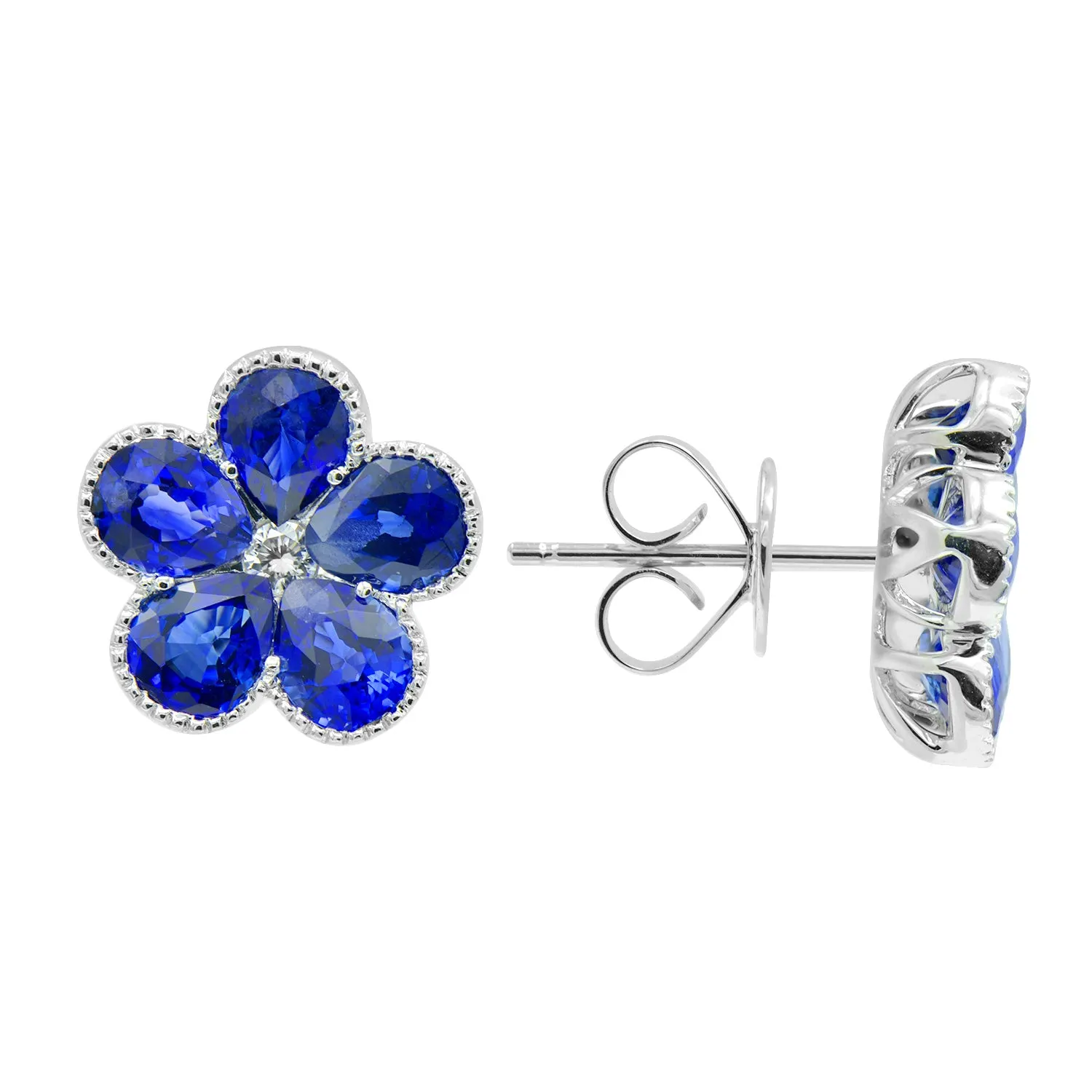 Earrings 18KW/2.6G 10SAPP-3.68CT 2RD-0.07CT
