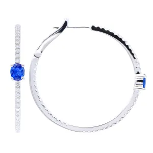Earrings 18KW/6.4G 88RD-0.9CT 2SAPP-0.71CT