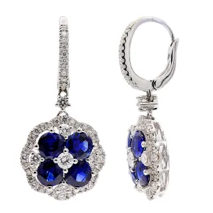 Earrings 18KW/6.4G 8SAPP-3.20CT 96RD-0.98CT