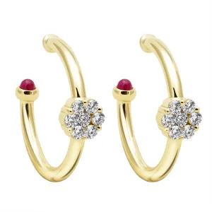 Earrings - Diamond & Ruby (2401E)
