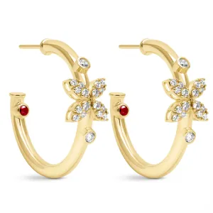 Earrings - Diamond & Ruby (2423C)