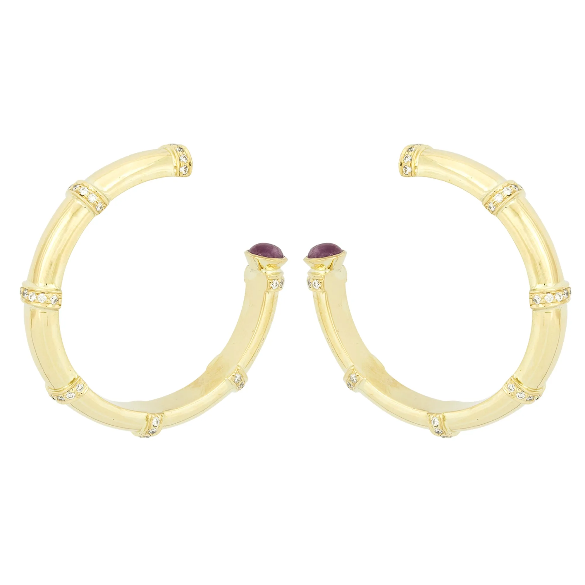 Earrings - Diamond And Ruby (2263B)