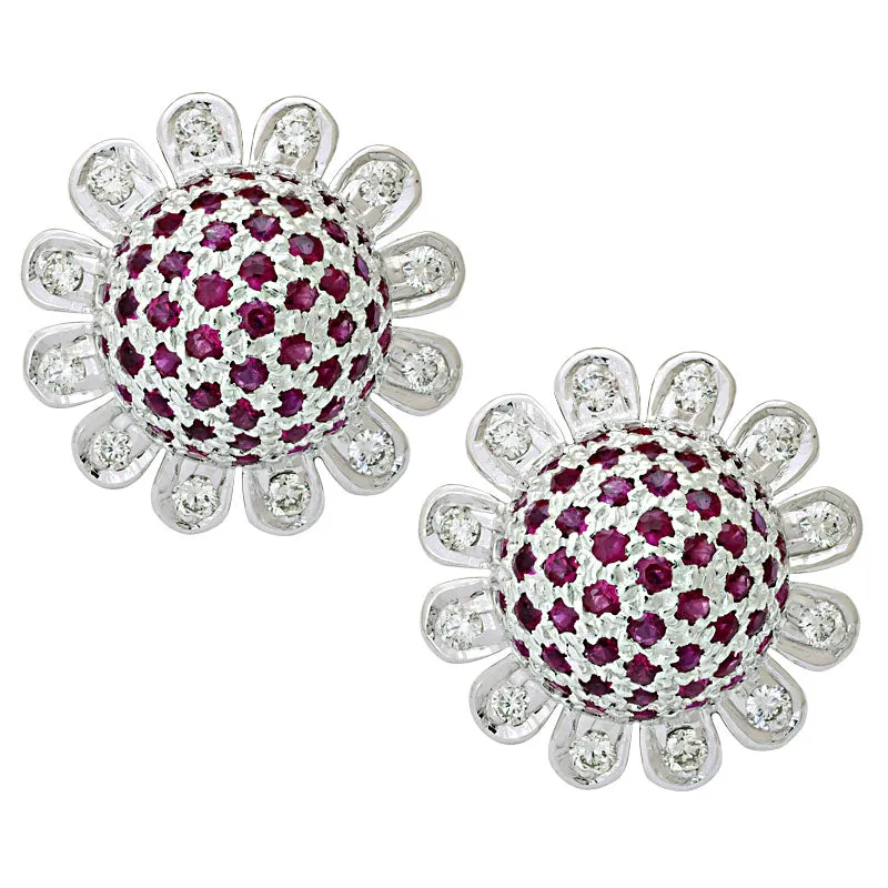 Earrings- Ruby And Diamond (218GS)