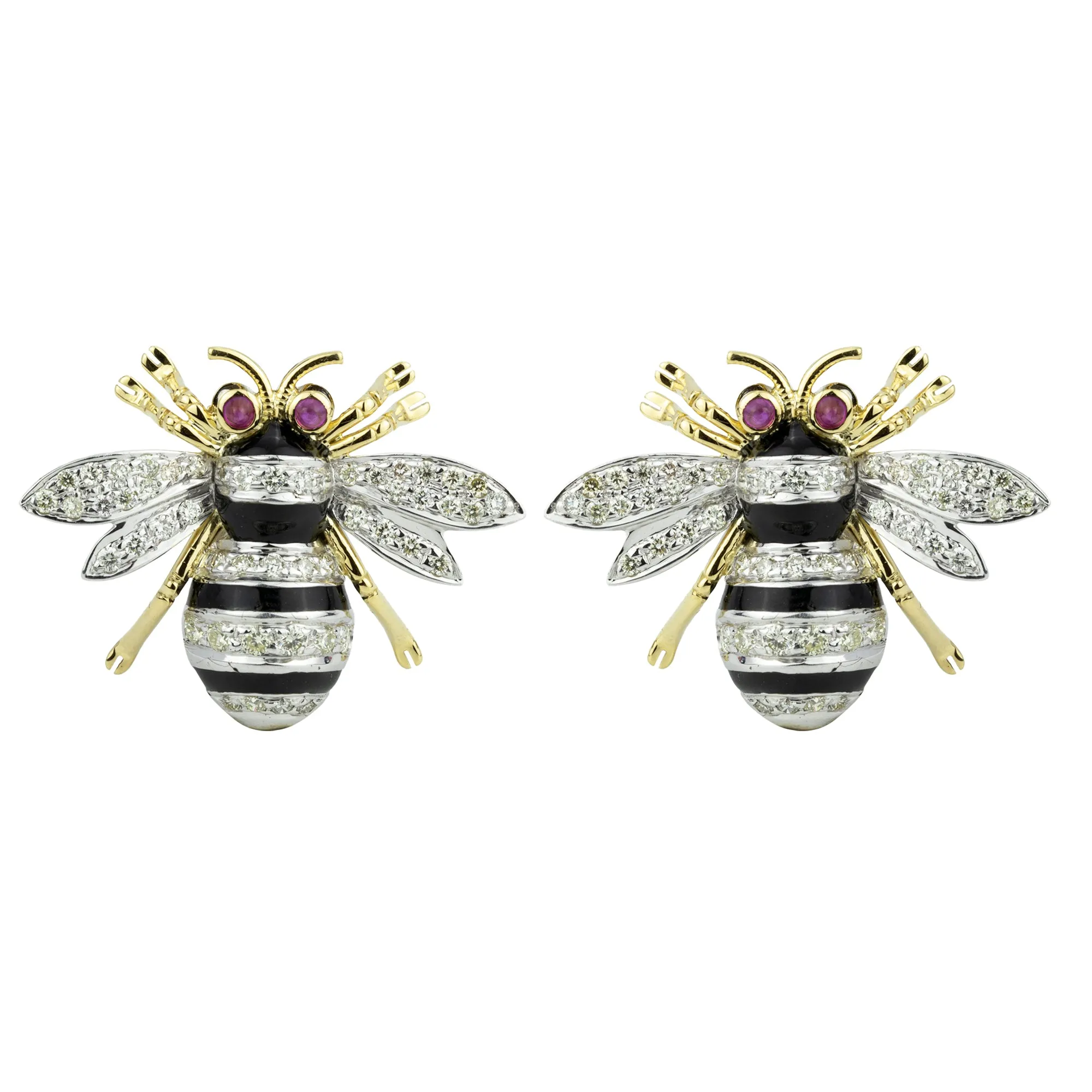 Earrings- Ruby And Diamond (enamel)