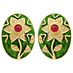 Earrings-Ruby and Diamond (Enamel)