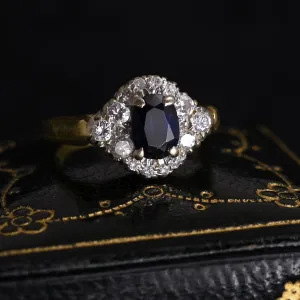 Edwardian Sapphire & Diamond Eye Ring