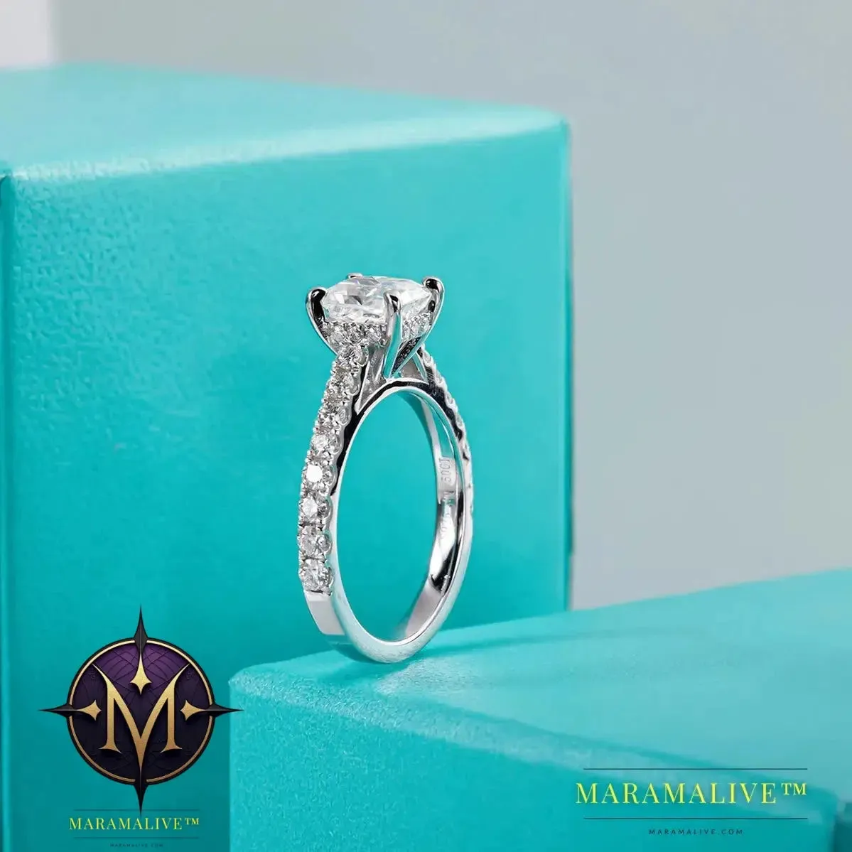 Elegant Sparkling Moissanite Engagement Ring - Simply Perfect!