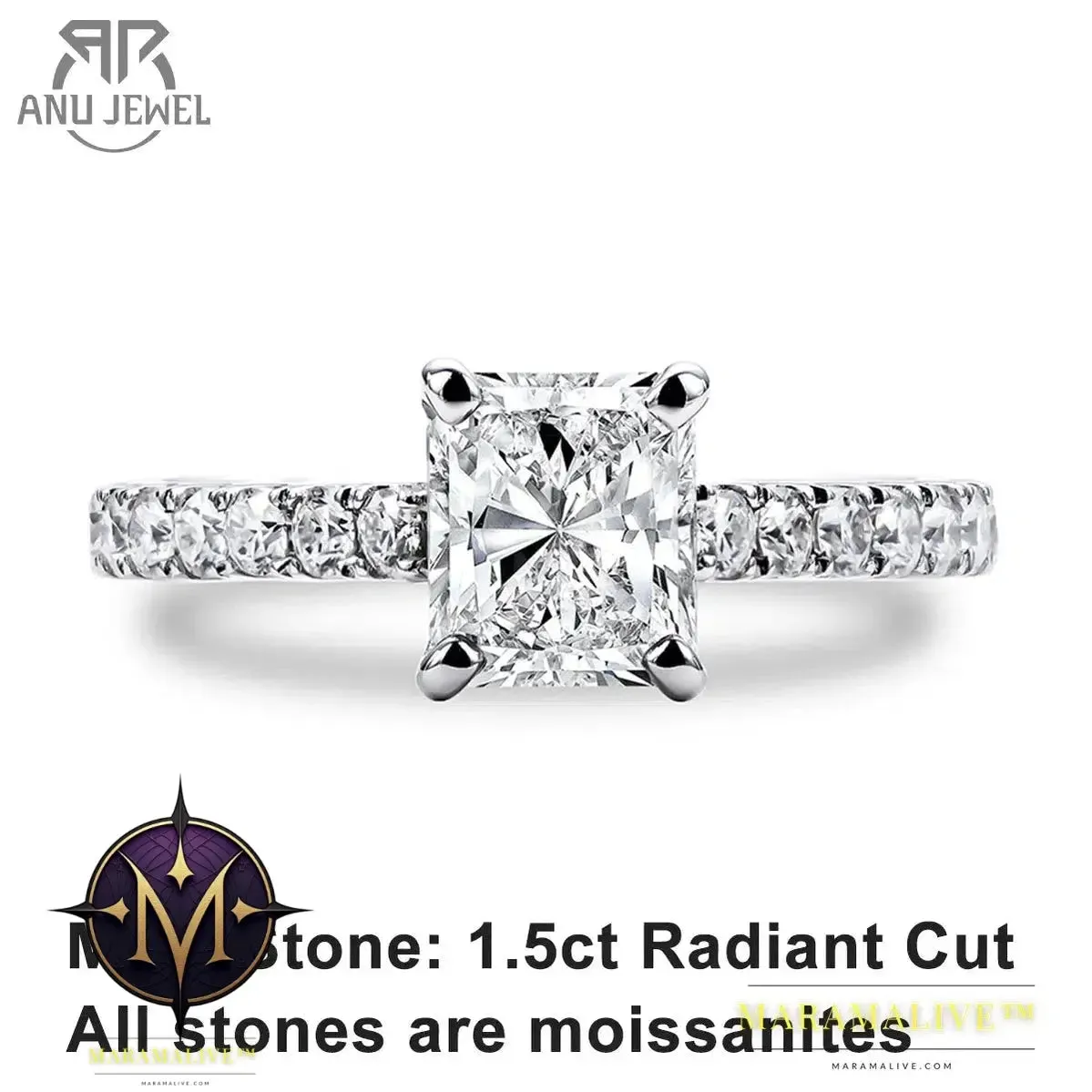 Elegant Sparkling Moissanite Engagement Ring - Simply Perfect!
