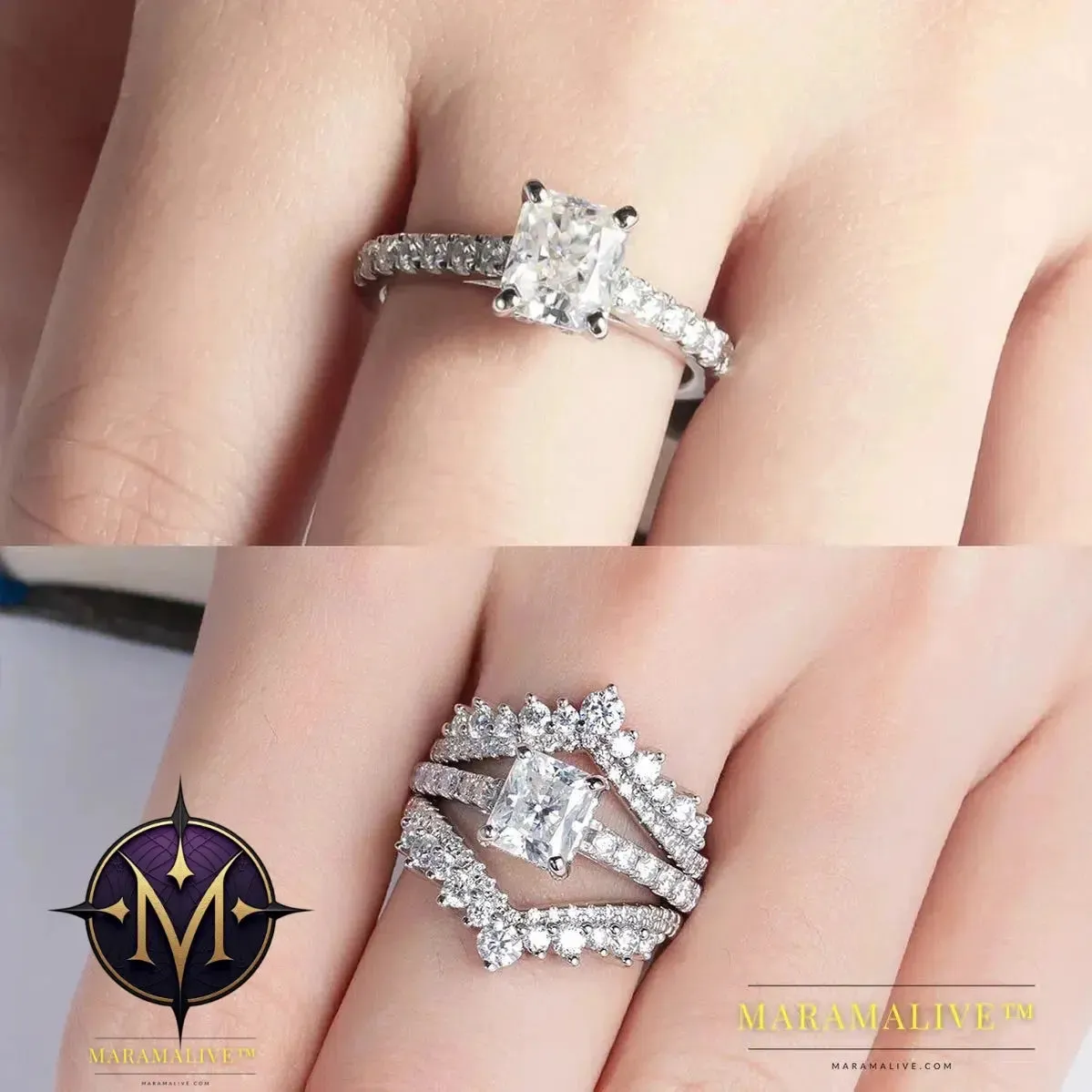 Elegant Sparkling Moissanite Engagement Ring - Simply Perfect!