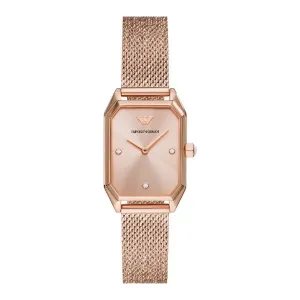 EMPORIO ARMANI Gioia Rose Gold Mesh Bracelet Rose Gold Dial Quartz Watch for Ladies - AR11347