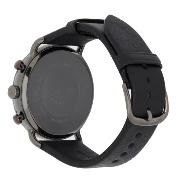 EMPORIO ARMANI Grey Dial Black Leather Strap Chronograph Watch For Gents - AR11168