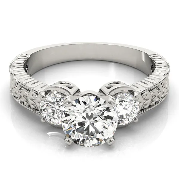 ENGAGEMENT RINGS 3 STONE ROUND