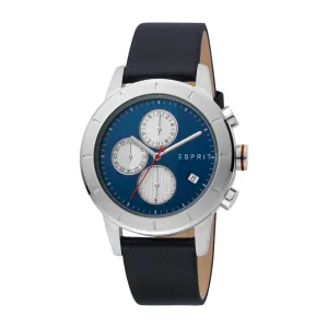 Esprit Men's Chronograph Stainless Steel Watch Blue Dial & Black Strap