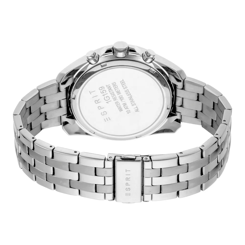 Esprit Men's Stainless Steel Chronograph Watch With White Dial