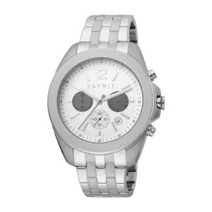 Esprit Men's Stainless Steel Chronograph Watch With White Dial