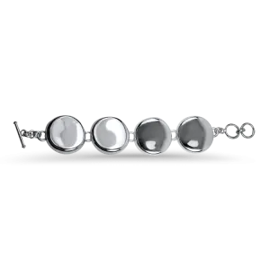Estate Sterling Silver Tablet Link Bracelet