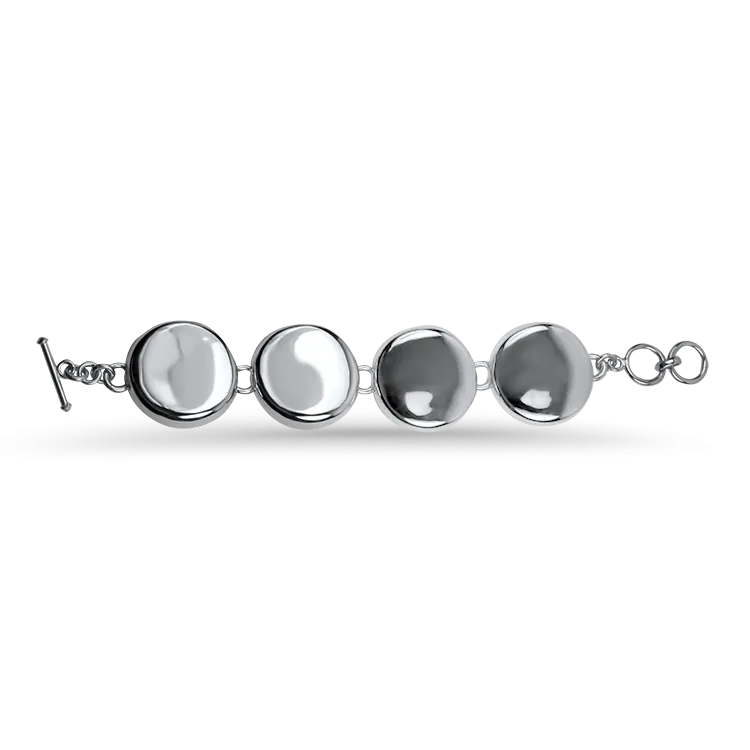 Estate Sterling Silver Tablet Link Bracelet