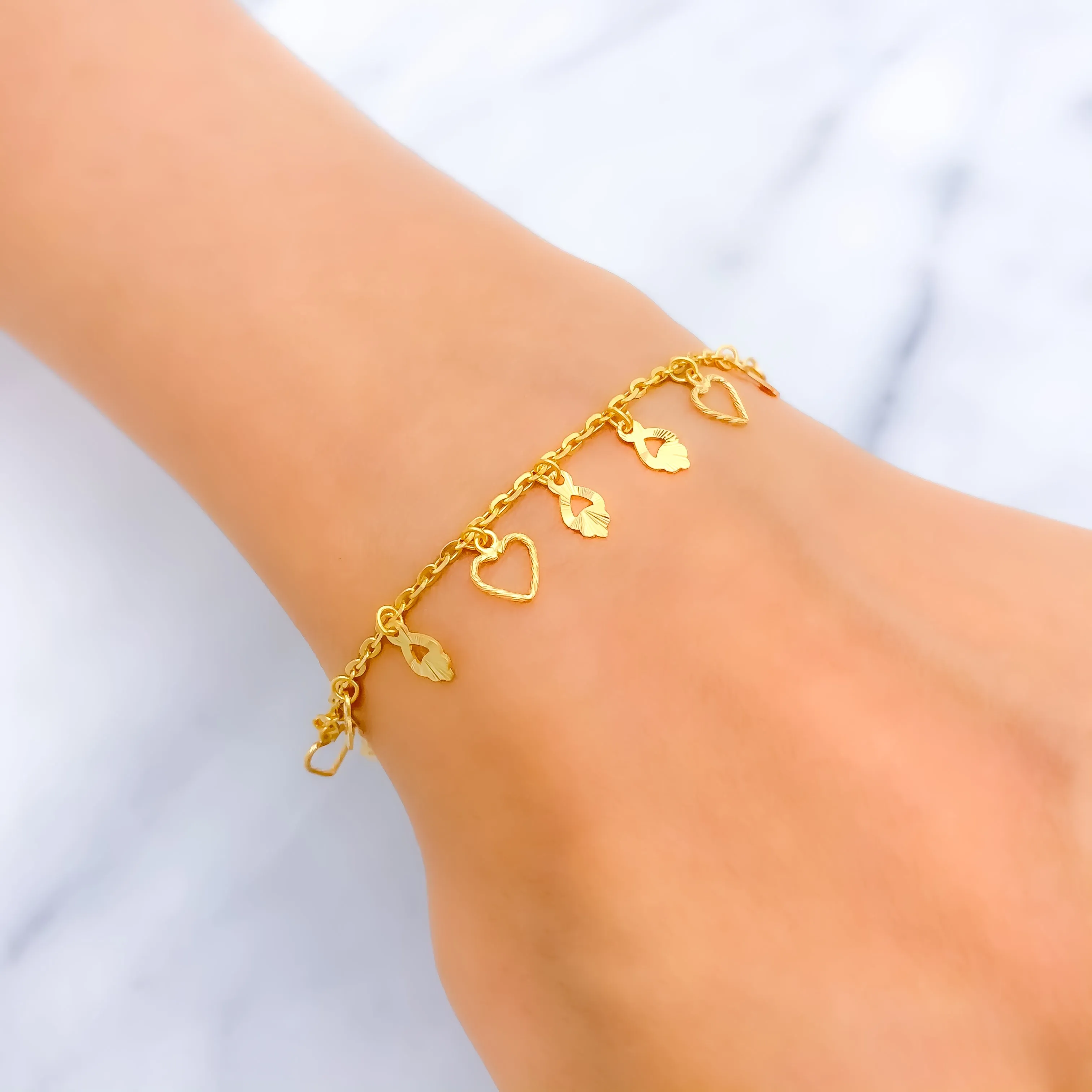 Everyday Sleek 22K Gold Charm Bracelet