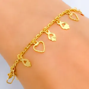 Everyday Sleek 22K Gold Charm Bracelet