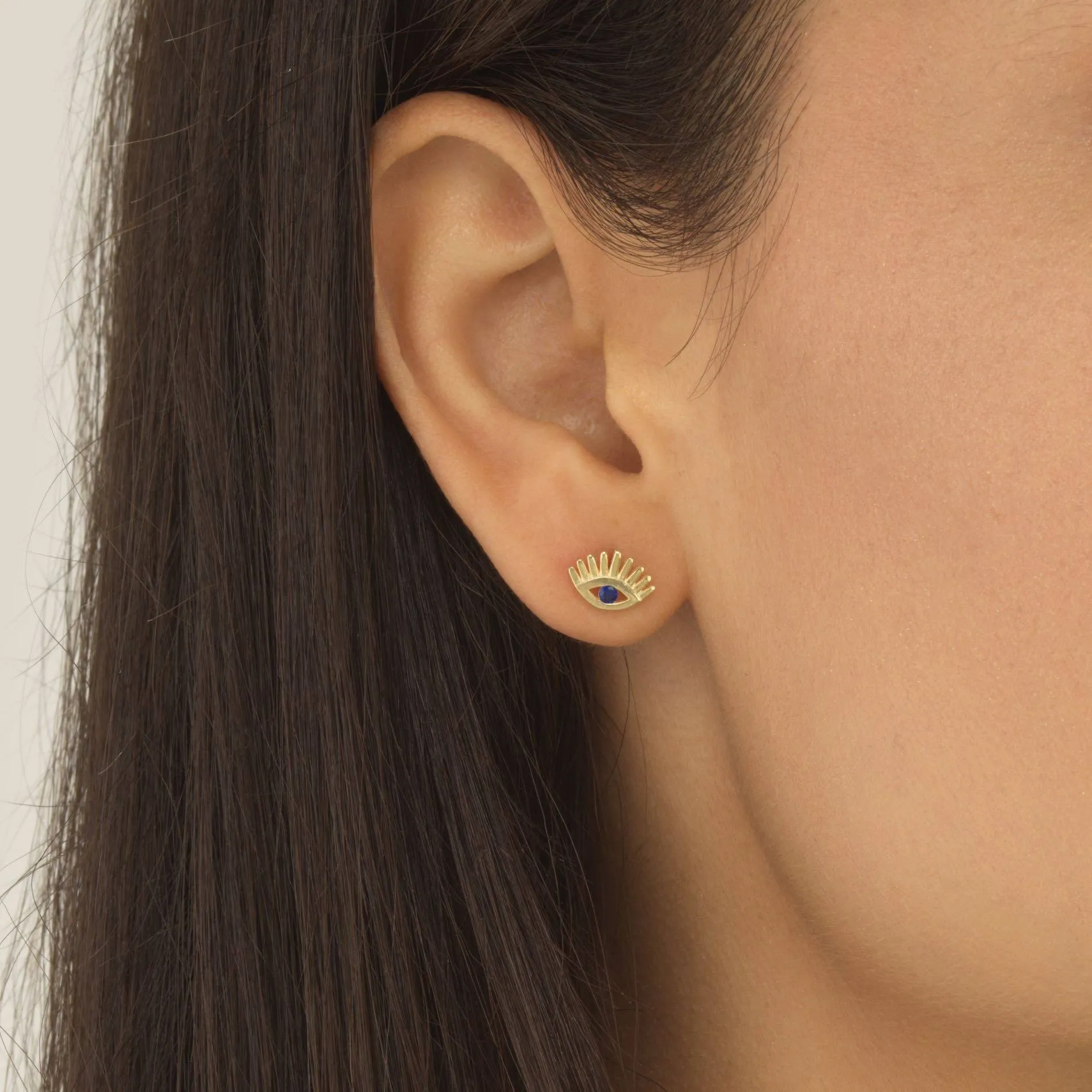 Evil Eye Lash Stud Earring