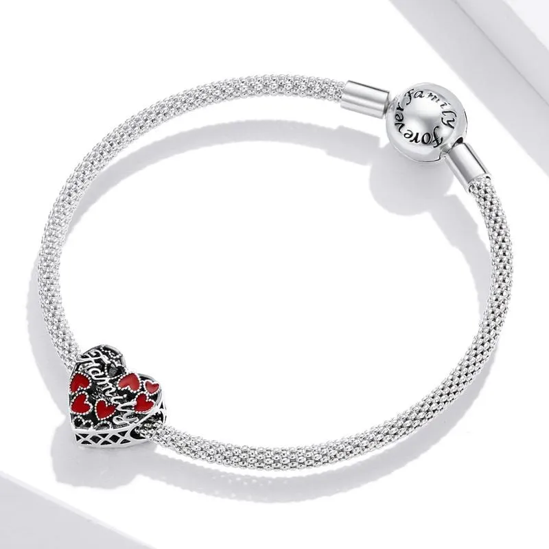 Family Red Hearts Charm