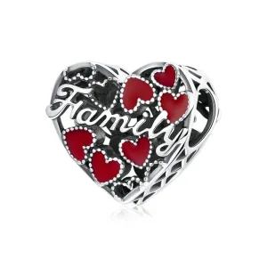 Family Red Hearts Charm