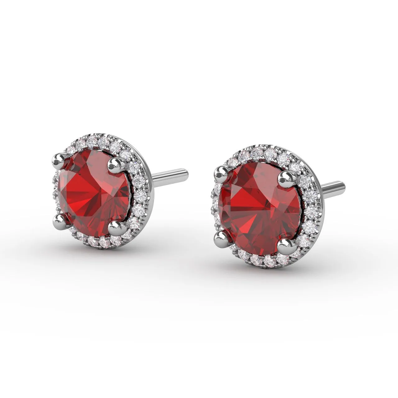 Fana 14k White Gold Dazzling Brilliant Cut Stud Earrings