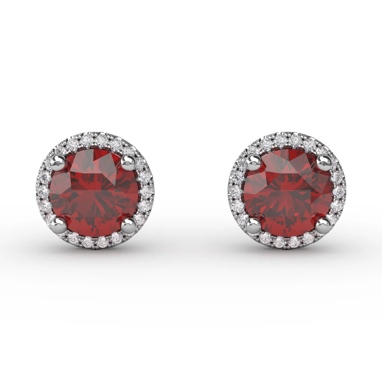 Fana 14k White Gold Dazzling Brilliant Cut Stud Earrings