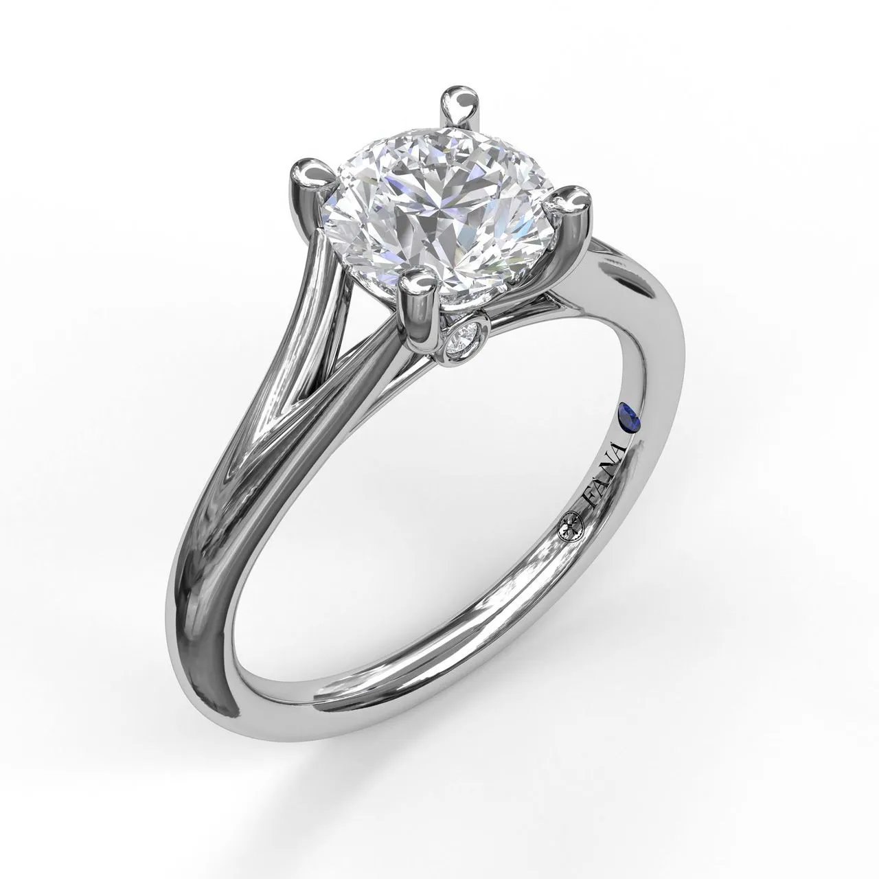 Fana Round Cut Solitaire With Delicate Split Band